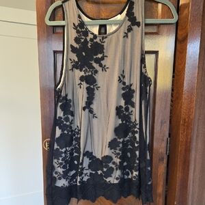 Sundance Black Floral Tank Top, Size: Small